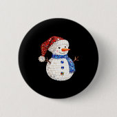 Womens Sparkly Rhinestone Snowman Pajamas Holiday Ronde Button 5,7 Cm (Voorkant)