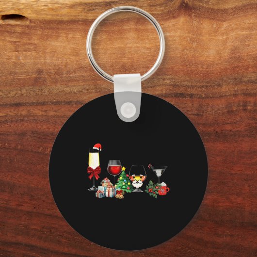 Womens Spellbind Wine Gl Of Santa Claus Gift Chris Sleutelhanger (Voorkant)