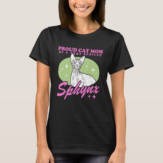 Womens Sphynx mam Kat mam haarloze kat T-shirt (Voorkant)