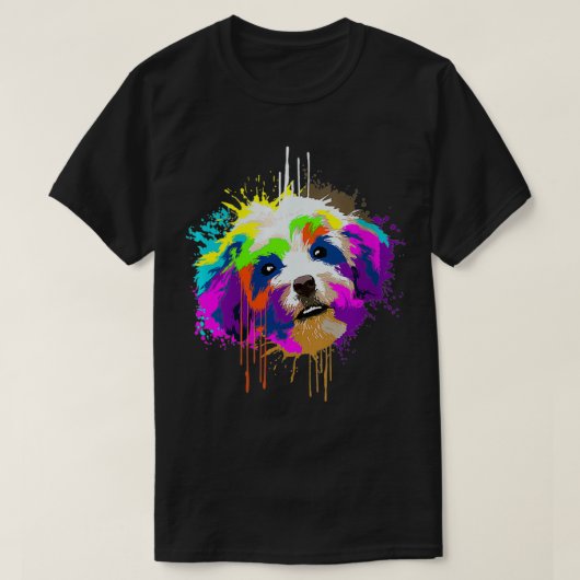 Womens Splash Art Havanese Dog Owner Gift Idee Dog T-shirt (Design voorkant)