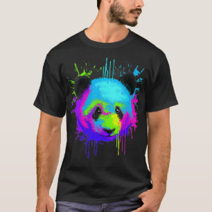 Womens Splash Art Panda Gift Animal Panda Beer Lov T-shirt