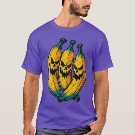 Womens Spooky Bananas Tropical Fruit Summer Hallow T-shirt (Voorkant)