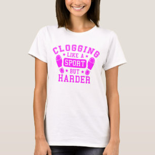 Womens Sport leek Clogging Dance Pink T-shirt