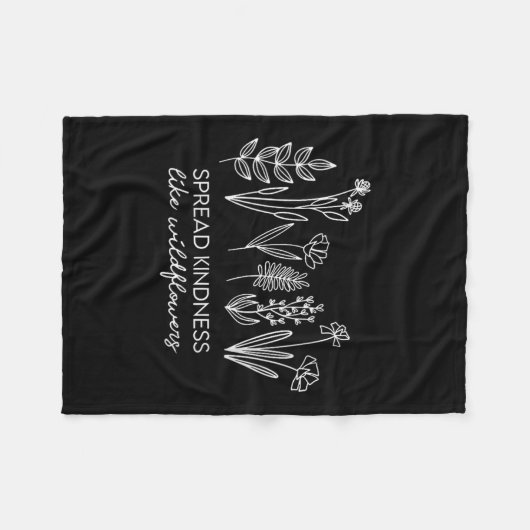 Womens Spread Kindness Like Wildflowers Insrationa Fleece Deken (Voorkant (Horizontaal))