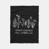 Womens Spread Kindness Like Wildflowers Insrationa Fleece Deken (Voorkant)