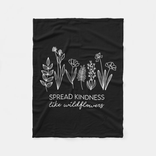 Womens Spread Kindness Like Wildflowers Insrationa Fleece Deken (Voorkant)