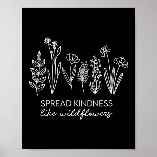Womens Spread Kindness Like Wildflowers Insrationa Poster (Voorkant)