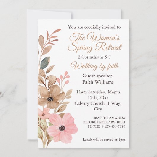 Women's Spring Retreat Wildflower Social Media Kaart (Voorkant)