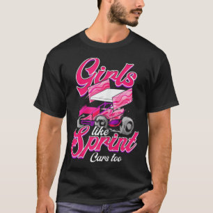 Womens Sprint Car Racing Girl Motorsport Dirt Tra T-shirt