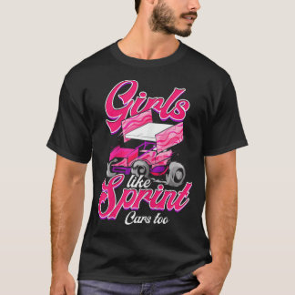 Womens Sprint Car Racing Girl Motorsport Dirt Tra T-shirt