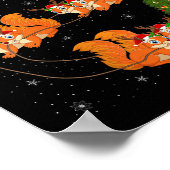 Womens Squirrel Santa Sleigh Flying Funny Magical  Poster (Hoek)