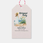Womens Strand en Bloemen Thema Pensioen Party Cadeaulabel (Achterkant)