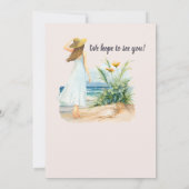 Womens Strand en Bloemen Thema Pensioen Party Kaart (Achterkant)