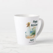 Womens Strand en Bloemen Thema Pensioen Party Latte Mok (Rechterhoek)