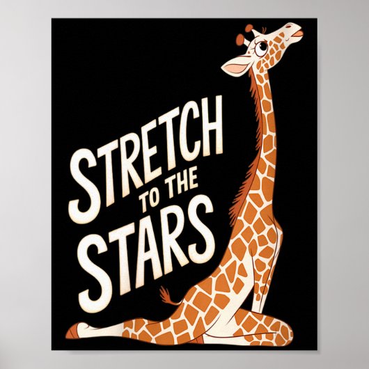 Womens Stretch Toward The Galaxy Sitive Yoga Giraf Poster (Voorkant)