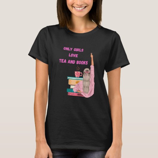 Womens Strong Girl - Funny Book & Tea Lover T-shirt (Voorkant)