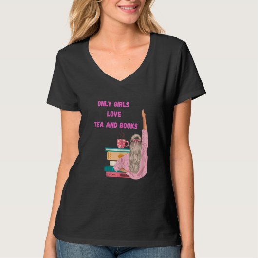 Womens Strong Girl - Funny Book & Tea Lover T-shirt (Voorkant)