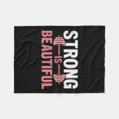 Womens Strong Is Beautiful Gym Fitness Motivationa Fleece Deken (Voorkant (Horizontaal))