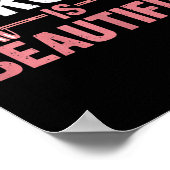 Womens Strong Is Beautiful Gym Fitness Motivationa Poster (Hoek)