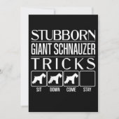 Womens Stubborn Giant Schnauzer Tricks, Funny Aankondiging (Voorkant)