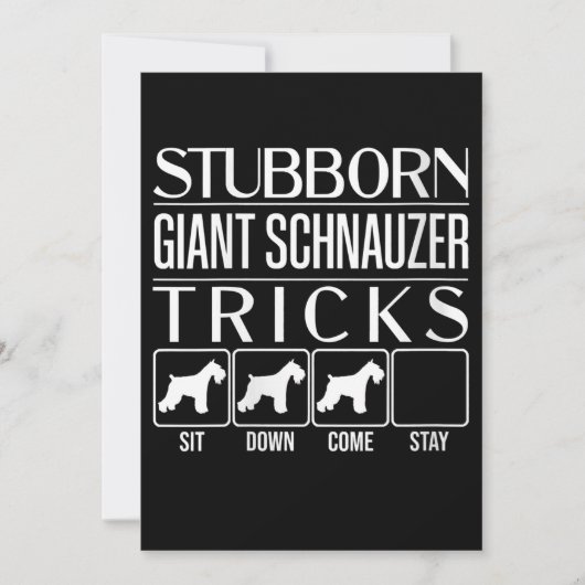 Womens Stubborn Giant Schnauzer Tricks, Funny Aankondiging (Voorkant)