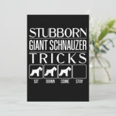 Womens Stubborn Giant Schnauzer Tricks, Funny Aankondiging (Staand voorkant)