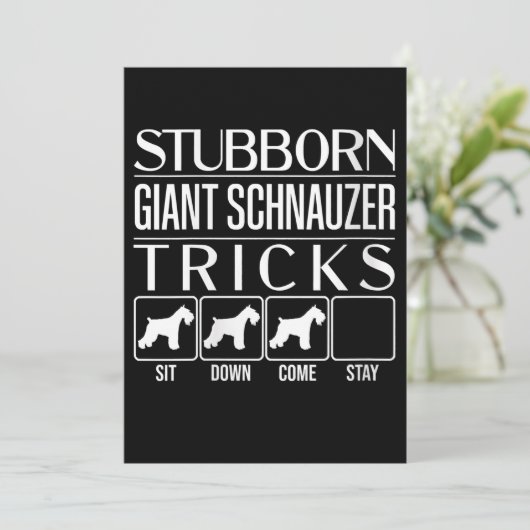 Womens Stubborn Giant Schnauzer Tricks, Funny Aankondiging (Staand voorkant)