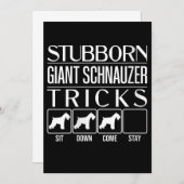 Womens Stubborn Giant Schnauzer Tricks, Funny Aankondiging (Voorkant / Achterkant)