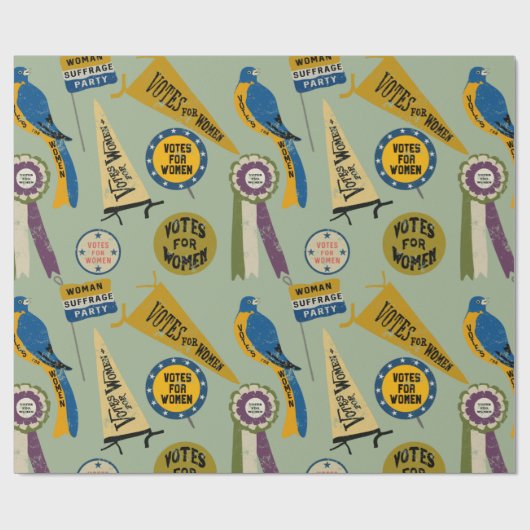 Womens Suffrage Movement Memorabilia Collage afdru Cadeaupapier (Vlak)