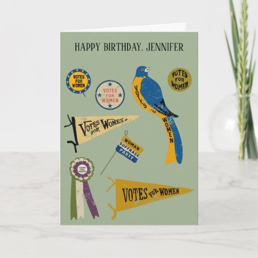 Womens Suffrage Movement Memorabilia Collage afdru Kaart (Voorkant)