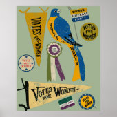Womens Suffrage Movement Memorabilia Collage afdru Poster (Voorkant)