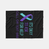 Womens Suicide Prevention 988 Hotline Shirt 988 Su Fleece Deken (Voorkant (Horizontaal))