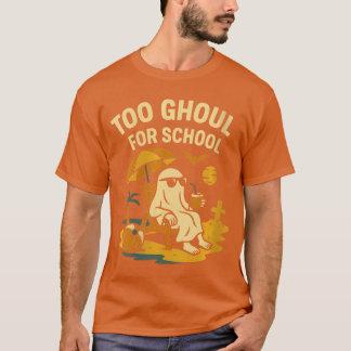 Womens Summerween Ghost Too Ghoul for School Beach T-shirt