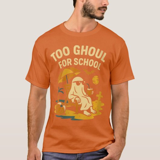 Womens Summerween Ghost Too Ghoul for School Beach T-shirt (Voorkant)