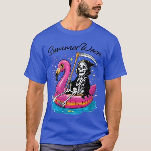 Womens Summerween Vibes Skeleton Summer Vacation f T-shirt (Voorkant)