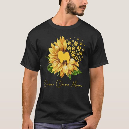 Womens Sunflower Chow Chow Mam Hondenliefhebber T-shirt (Voorkant)