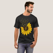 Womens Sunflower Music Lover Notes Student Teacher T-shirt (Voorkant volledig)