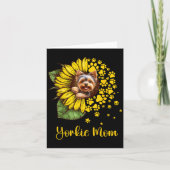 Womens Sunflower Yorkie Mom Dog Lover  Kaart (Voorkant)