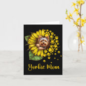 Womens Sunflower Yorkie Mom Dog Lover  Kaart (Gele Bloem)