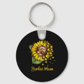 Womens Sunflower Yorkie Mom Dog Lover  Sleutelhanger (Voorkant)