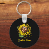 Womens Sunflower Yorkie Mom Dog Lover  Sleutelhanger (Voorkant)