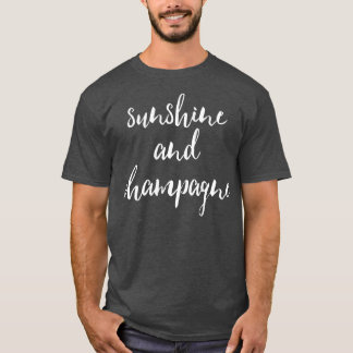 Womens Sunshine & Champagne Cute Cruise Beach Vaca T-shirt
