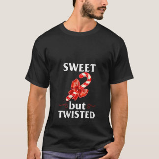 Womens Sweet, maar Twisted Merry Snoep Can T-shirt