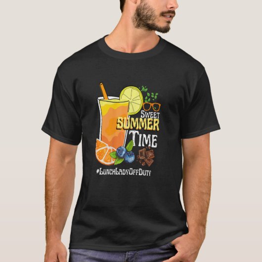 Womens Sweet Summer Time Oranje Juice Lunch Lady O T-shirt (Voorkant)