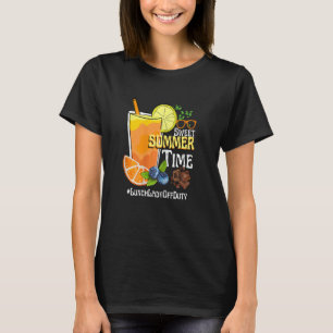 Womens Sweet Summer Time Oranje Juice Lunch Lady O T-shirt