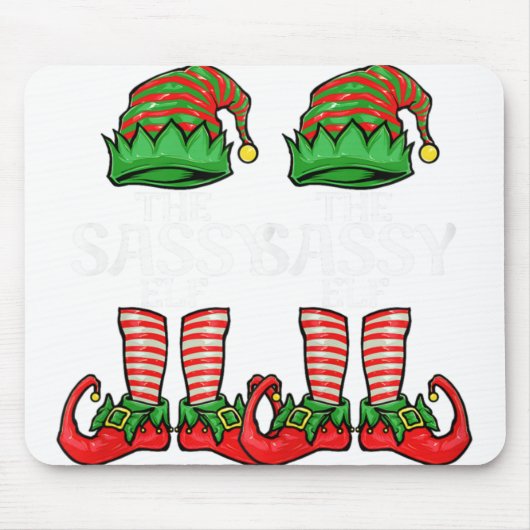 Womens Sy Elf Christmas Family Matching Group V T Muismat (Voorkant)