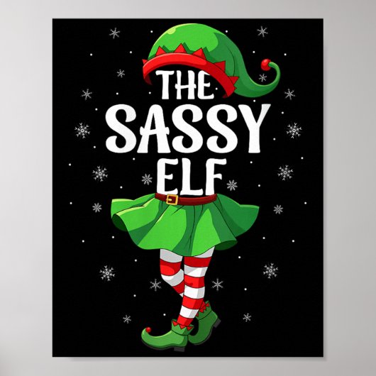 Womens Sy Elf Christmas Girls Women Elf Squad Xmas Poster (Voorkant)