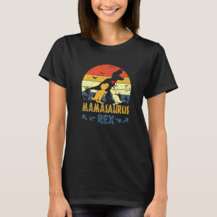 Womens T Rex Dinosaur Mamasaurus Pajama Dino Twin T-shirt