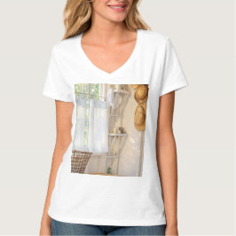 Womens T-Shirt Curtain in the Wind