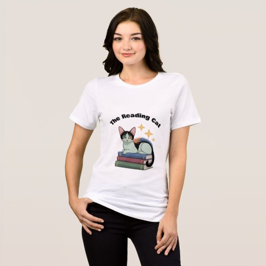 Women's T-shirt - The Reading Cat (Voorkant volledig)